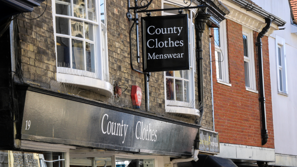 Canterbury storefront - continuing to cater to your menswear needs during lockdown