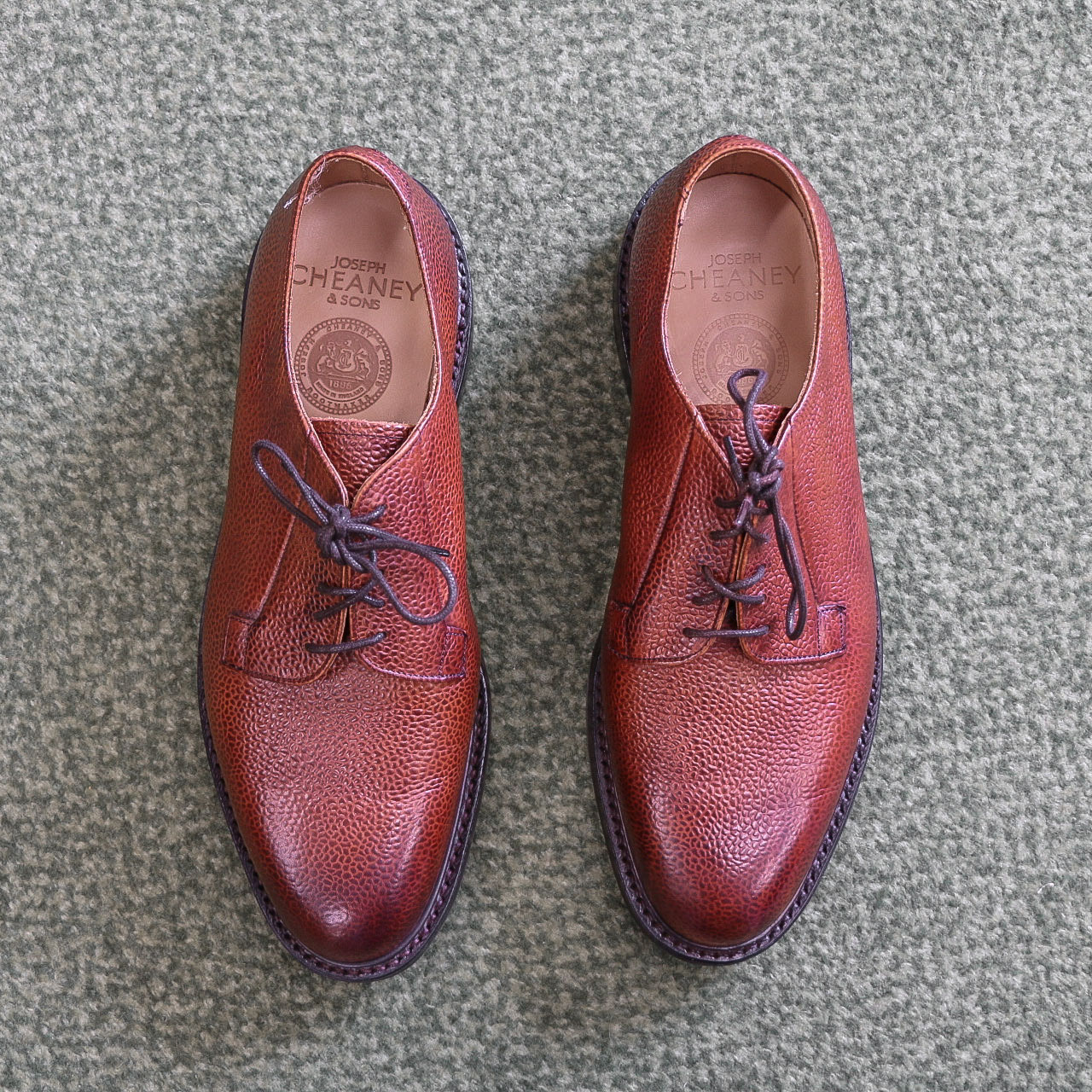 Joseph Cheaney & Sons Deal II R Derby in Mahogany Grain Leather