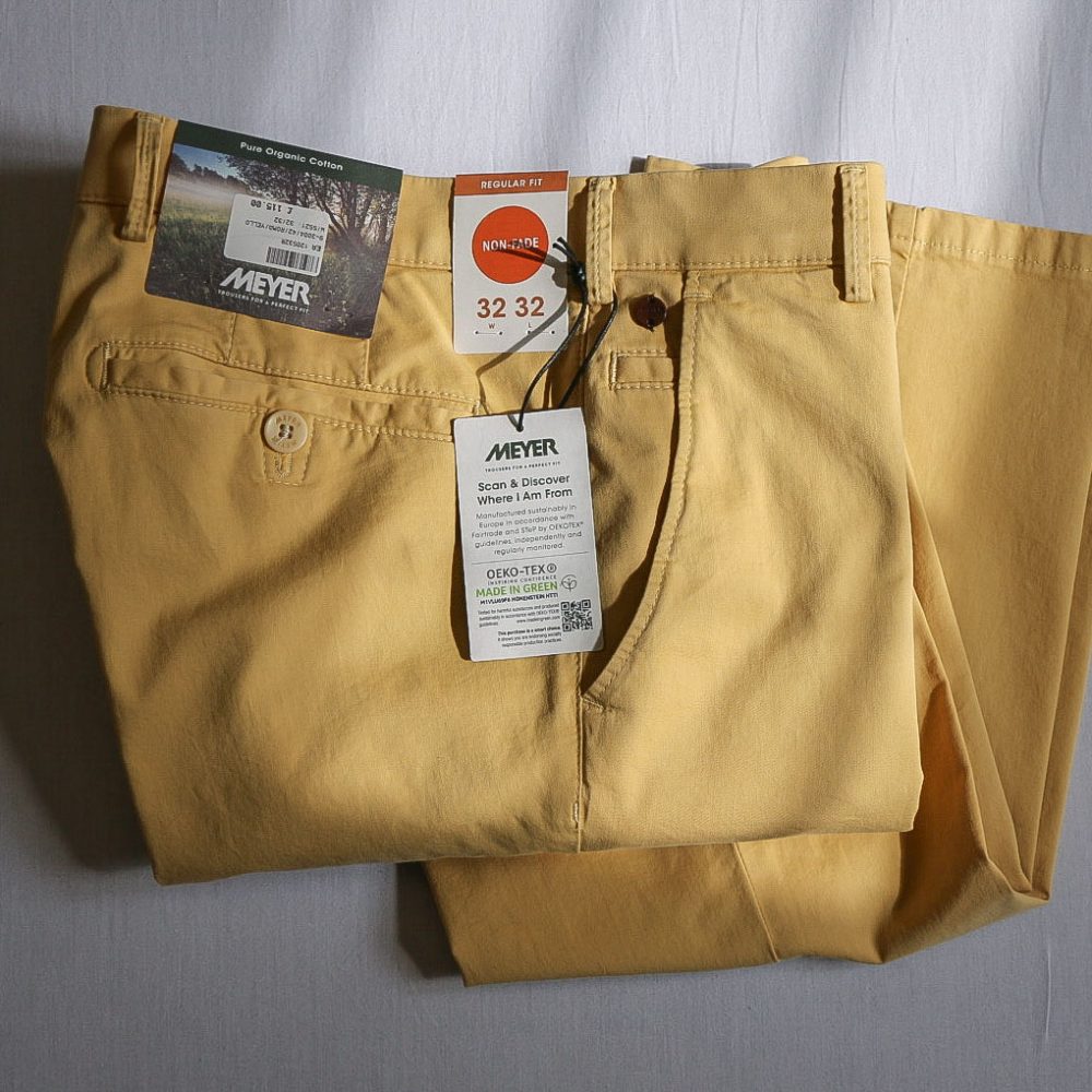 Meyer Pure Organic Cotton Regular Fit Trousers – Yellow